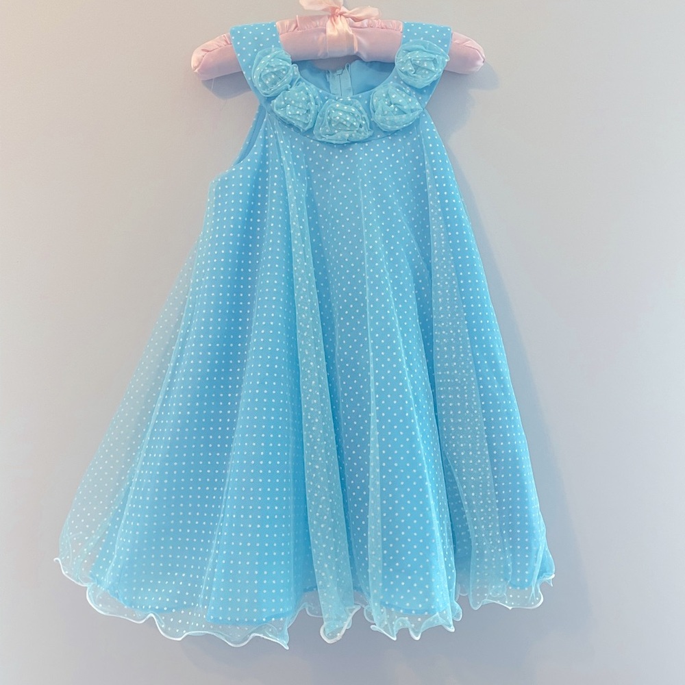 Adorable Blue Polka Dot-Jessica Ann Dress Size 5!